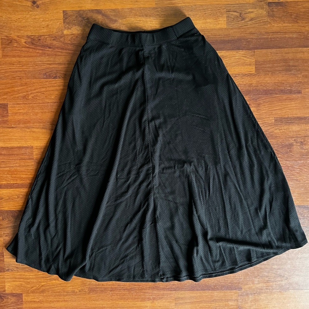 Reformation Black Midi Skirt
